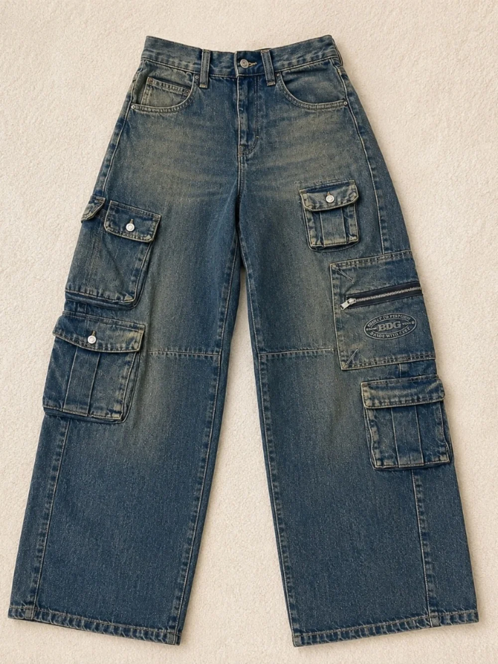 BDG Wide Leg Cargo Jeans Size 25 | Y2K Utility Denim - Picture 1 of 2